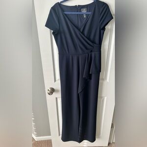 Elegant Navy Blue Professional Pant Suit Dress